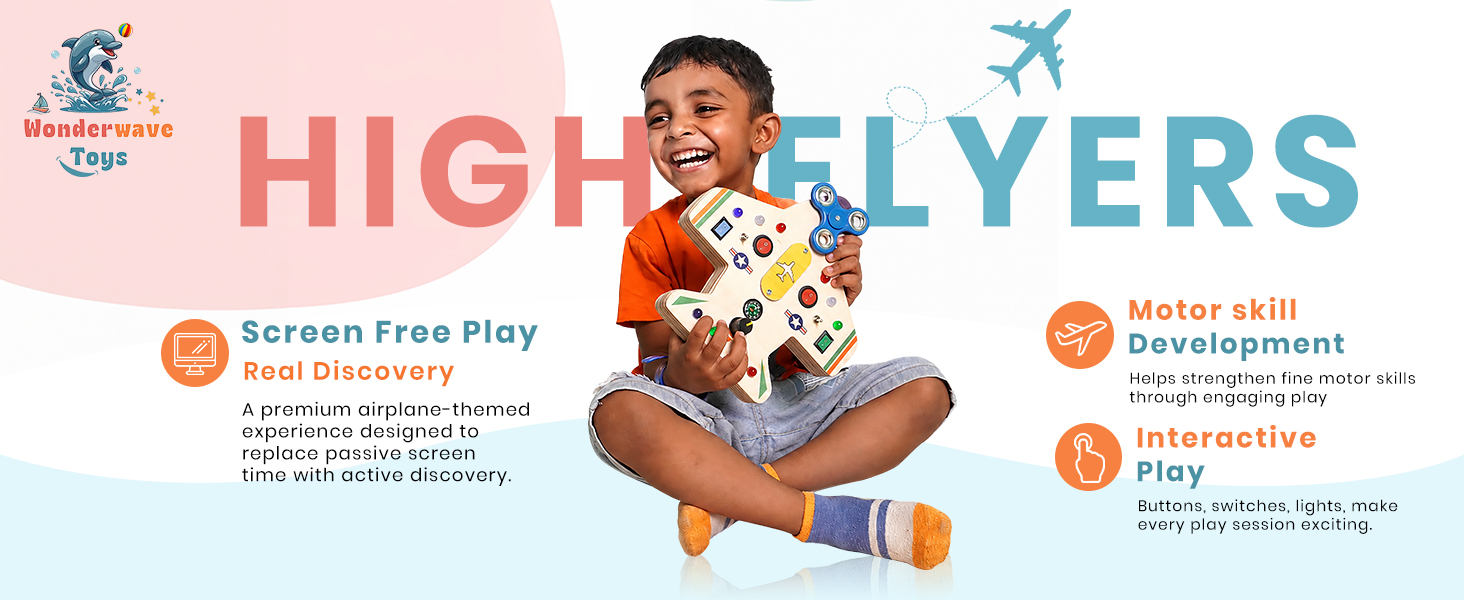 High-Flyer's Montessori Busy Board detail 1