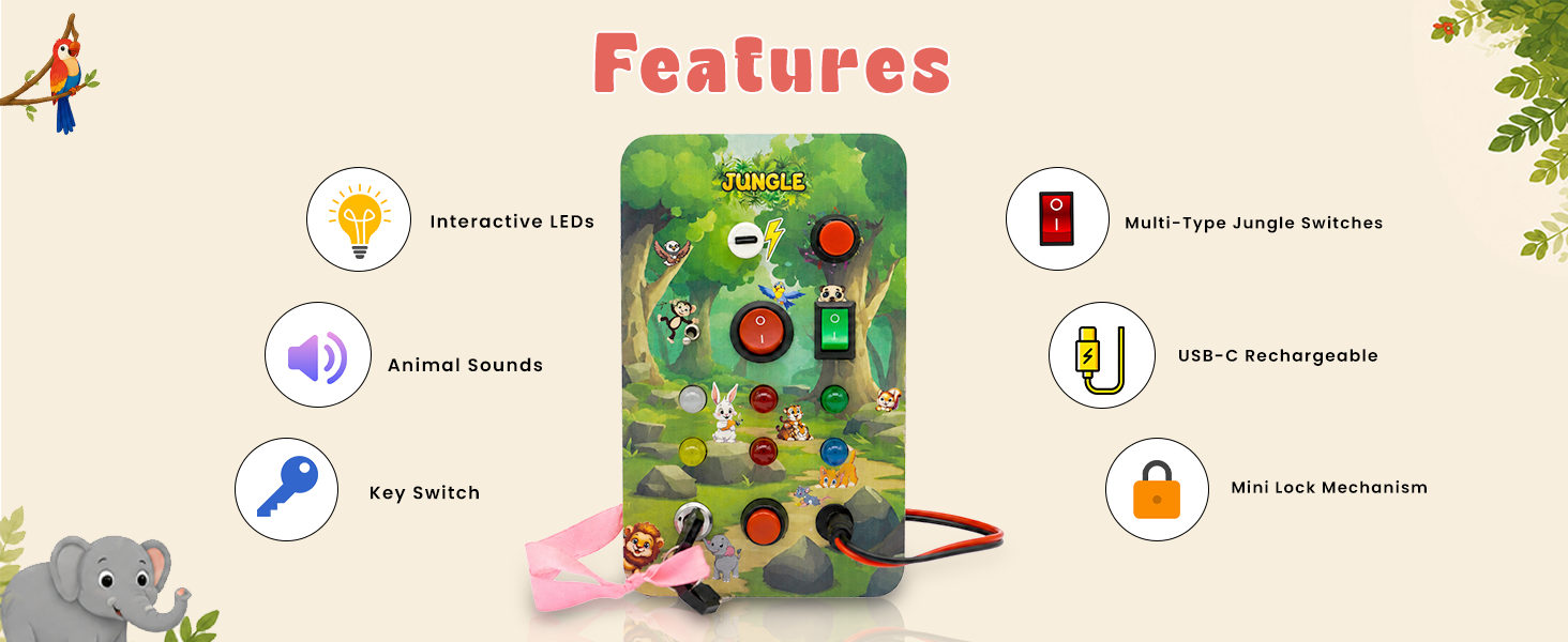 Jungle Junction Busy Board detail 2